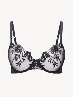 La Perla Sujetador Con Aros En Lycra Con Tul Bordado Negro