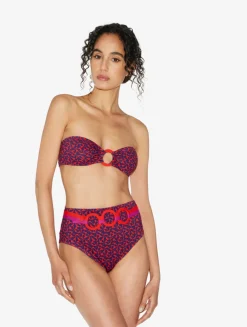 La Perla Sujetador De Bikini Bandeau De Color Rojo Y Azul