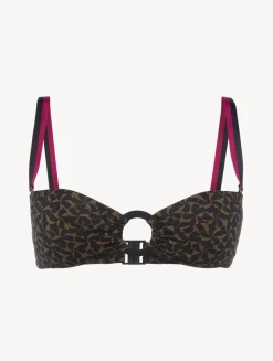 La Perla Sujetador De Bikini Bandeau De Color Verde Oscuro Y Negro