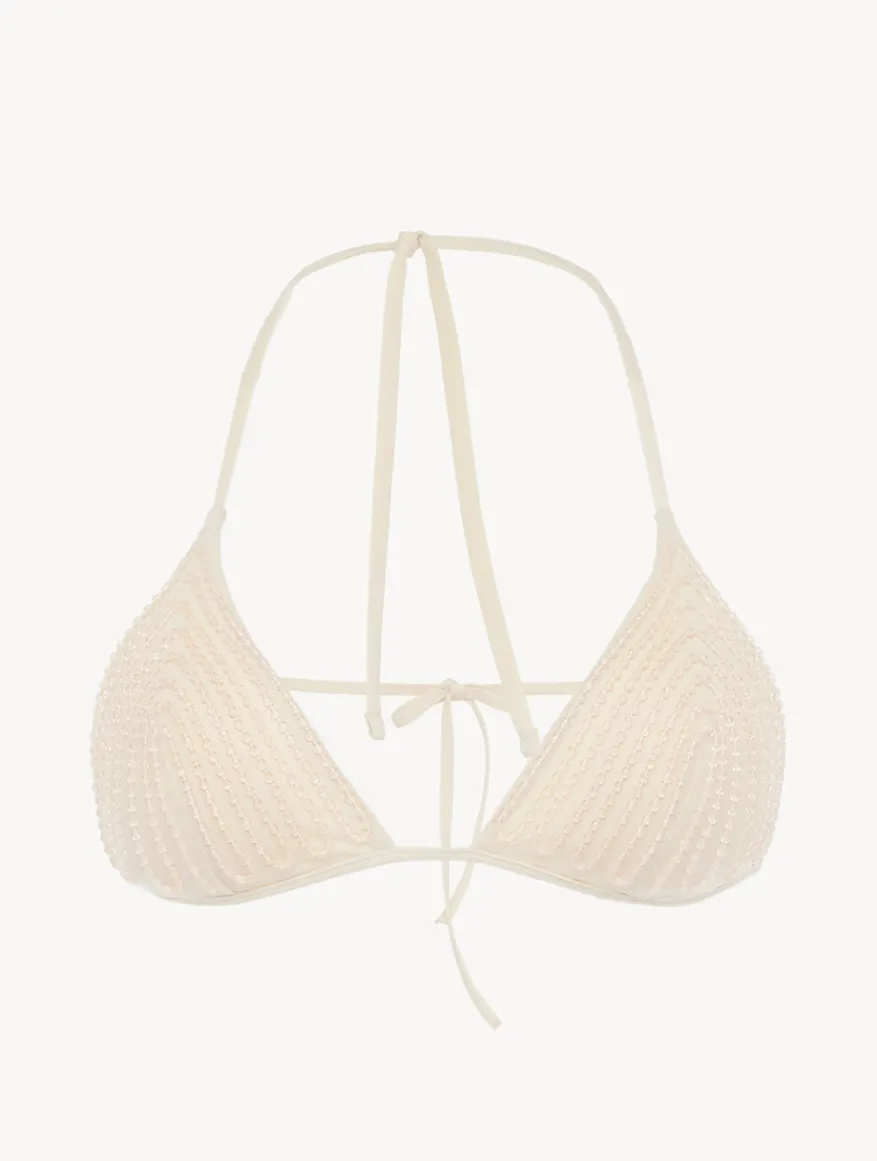 La Perla Sujetador De Bikini De Triángulo De Color Champán Con Cuentas