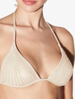 La Perla Sujetador De Bikini De Triángulo De Color Champán Con Cuentas
