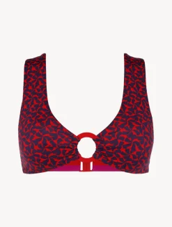 La Perla Sujetador Largo De Bikini De Color Rojo Y Azul