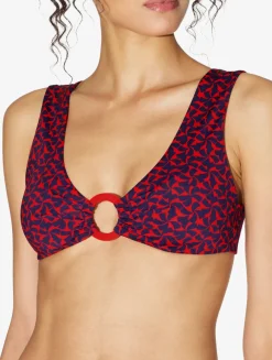 La Perla Sujetador Largo De Bikini De Color Rojo Y Azul