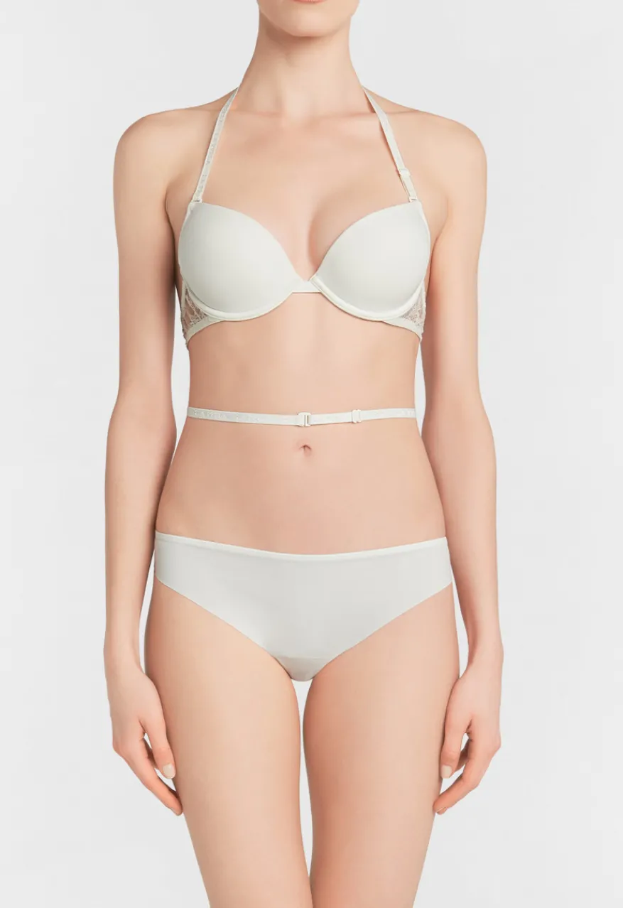 La Perla Sujetador Multifuncional T-shirt De Lycra® Con Encaje Chantilly Color Blanco