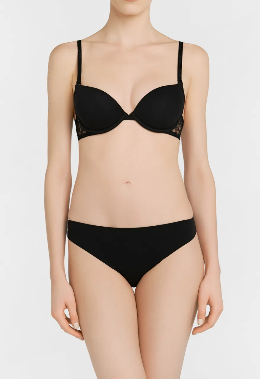 La Perla Sujetador Multifuncional T-shirt De Lycra® Con Encaje Chantilly Color Negro