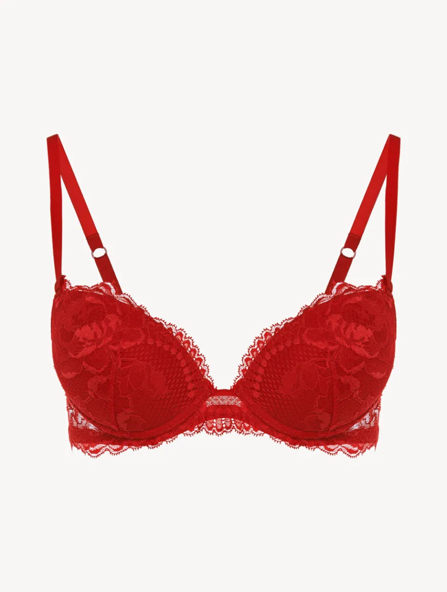 La Perla Sujetador Push-up De Encaje Rojo