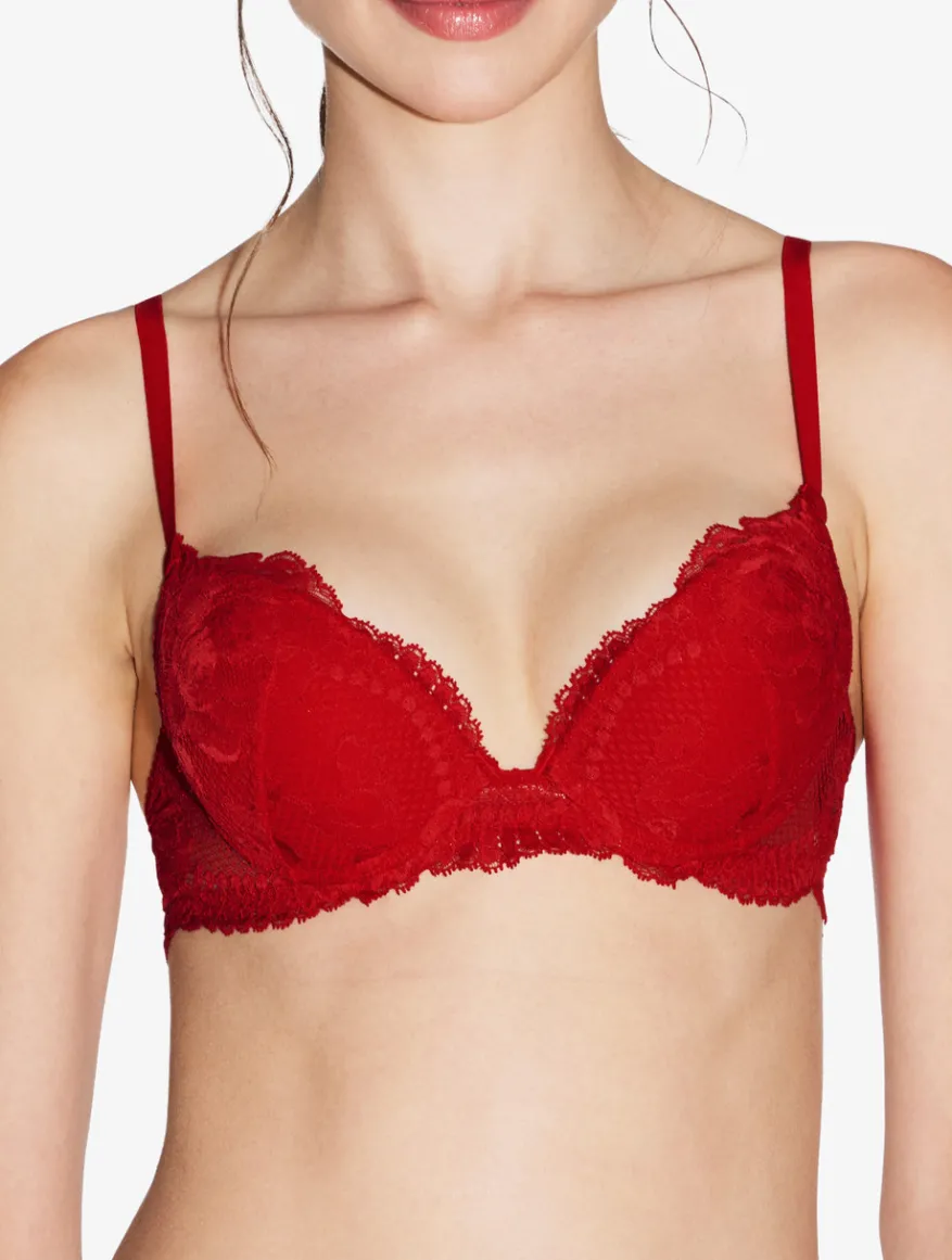 La Perla Sujetador Push-up De Encaje Rojo