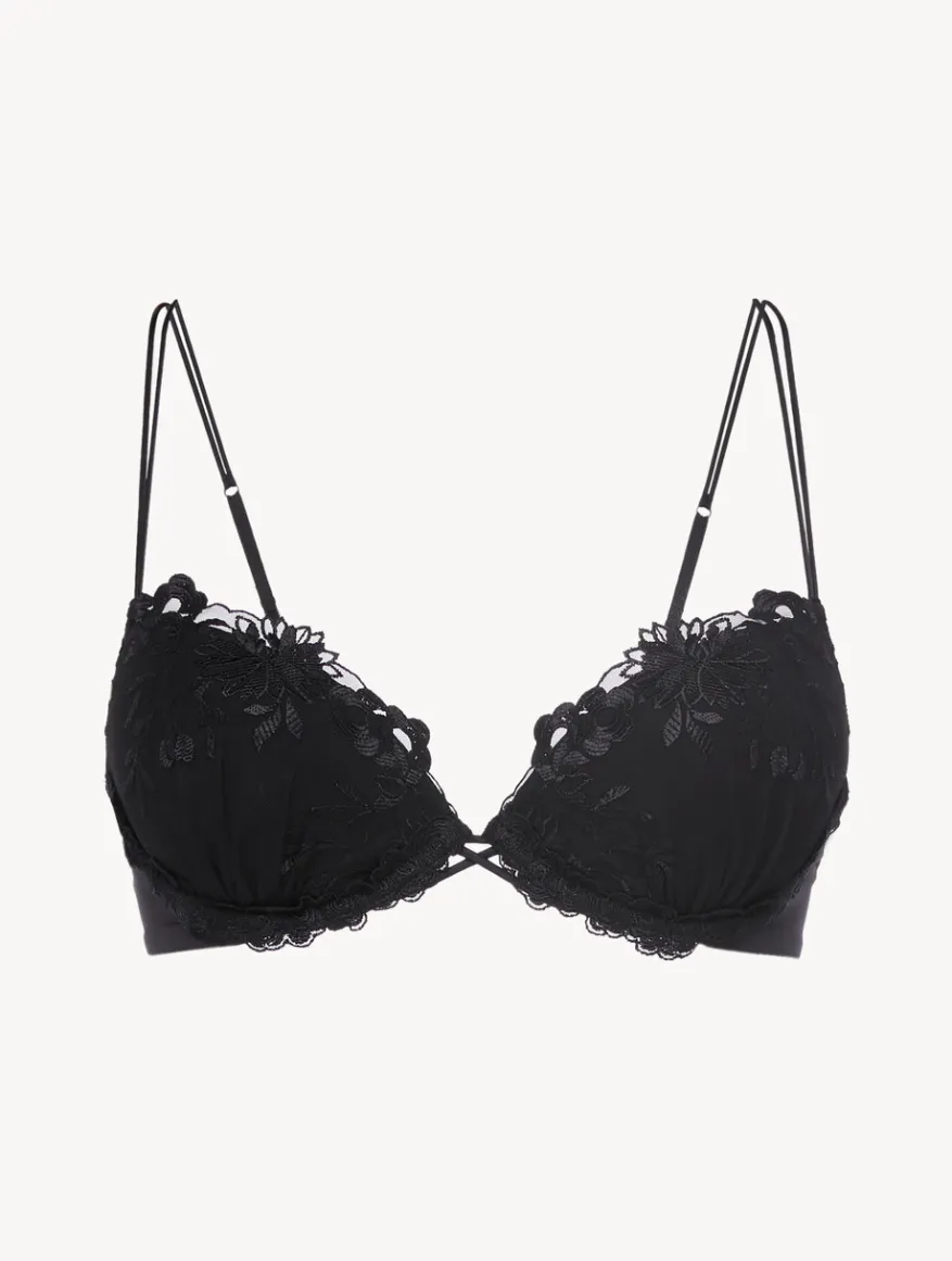 La Perla Sujetador Push-up De Lycra Con Tul Bordado Negro