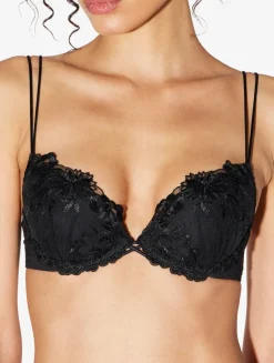 La Perla Sujetador Push-up De Lycra Con Tul Bordado Negro