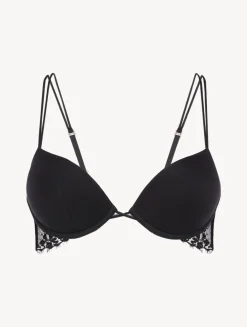 La Perla Sujetador Push-up Negro Con Relleno Y Ribetes De Encaje Leavers