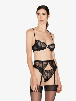 La Perla Sujetador Push-up Negro Con Relleno Y Ribetes De Encaje Leavers