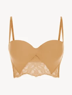 La Perla Sujetador Sin Tirantes De Lycra® Con Encaje Chantilly Color Carne