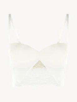 La Perla Sujetador Sin Tirantes De Lycra® Con Encaje Chantilly Color Blanco