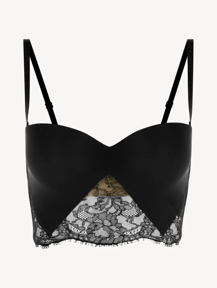 La Perla Sujetador Sin Tirantes De Lycra® Con Encaje Chantilly Color Negro
