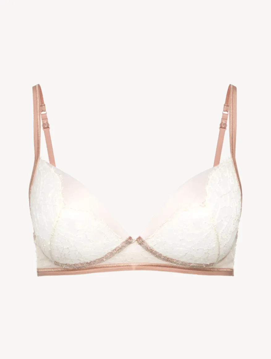 La Perla Sujetador Soft Bralette De Color Claro Y Rosa Nude Con Encaje Leavers