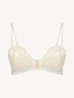 La Perla Sujetador Triangular De Seda Blanco Con Frastaglio Color Marfil