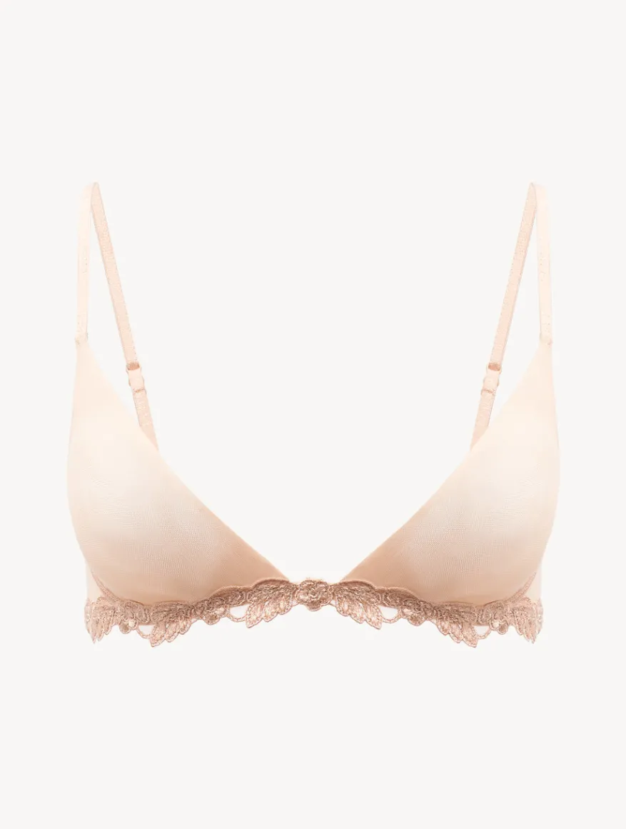 La Perla Sujetador Triangular De Tul Elástico Arena Transparente