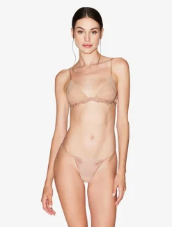 La Perla Sujetador Triangular De Tul Elástico Arena Transparente