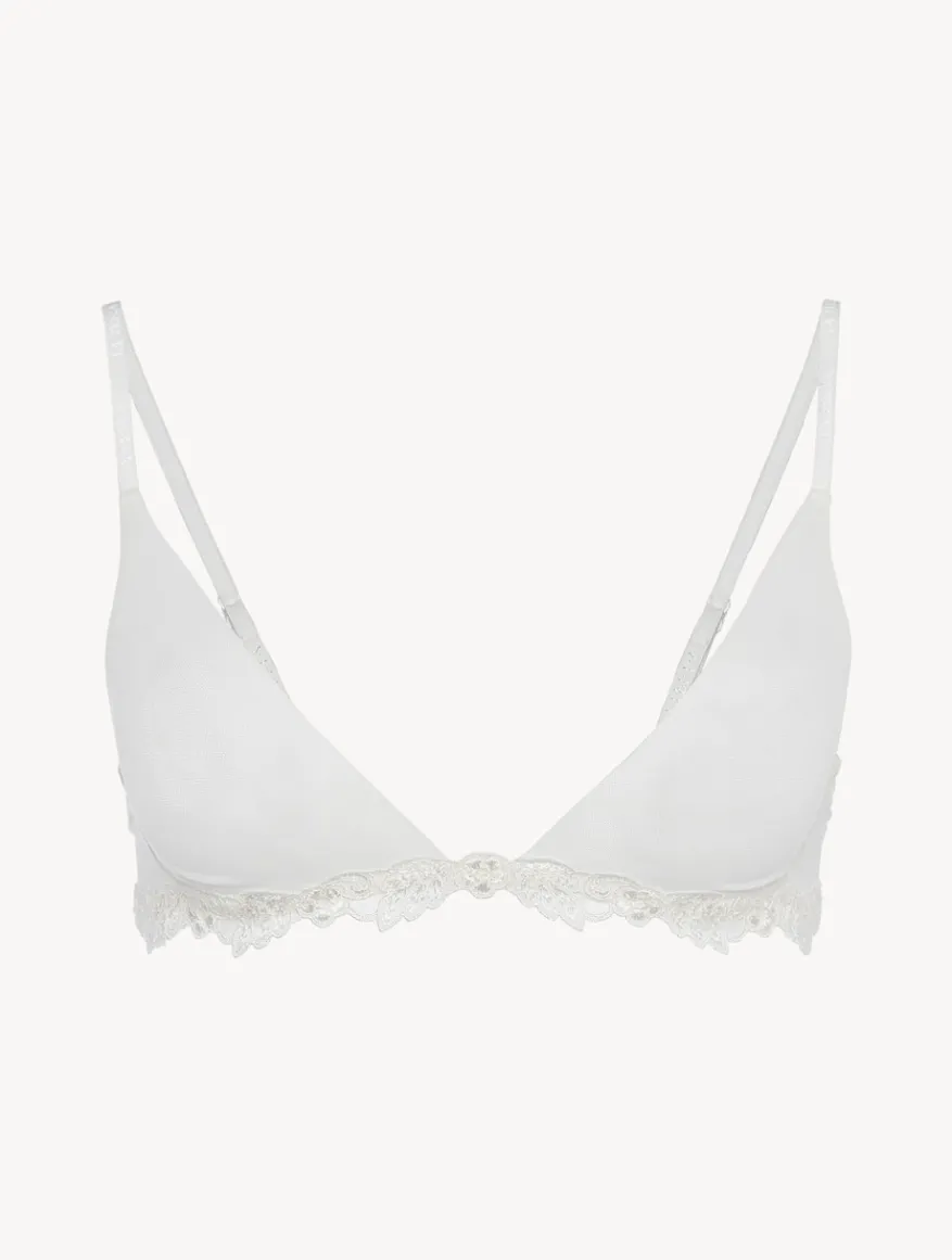 La Perla Sujetador Triangular De Tul Elástico Blanquecino Transparente