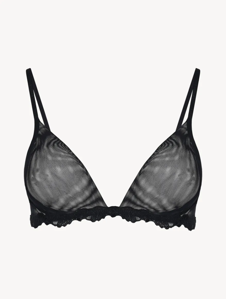 La Perla Sujetador Triangular De Tul Elástico Negro Transparente