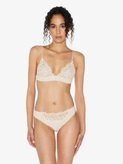 La Perla Tanga Beige Rosado Con Macramé