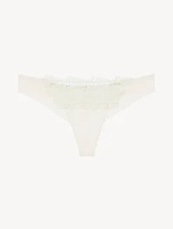 La Perla Tanga Blanquecino Con Macramé