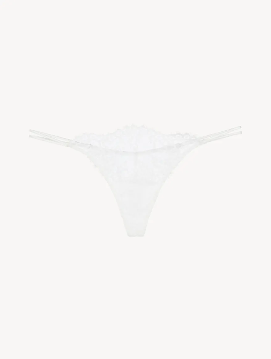 La Perla Tanga Blanquecino De Encaje Leavers