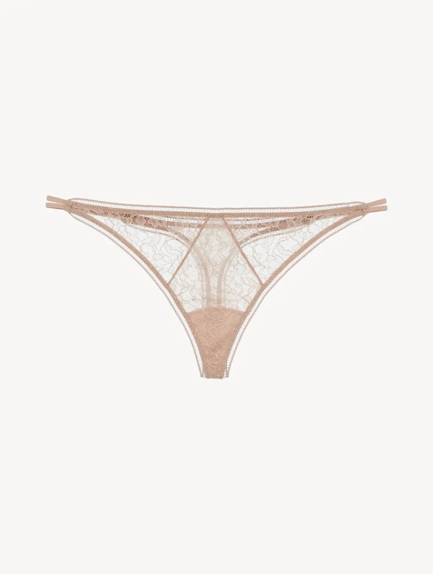 La Perla Tanga Con Encaje De Color Rosa Antiguo