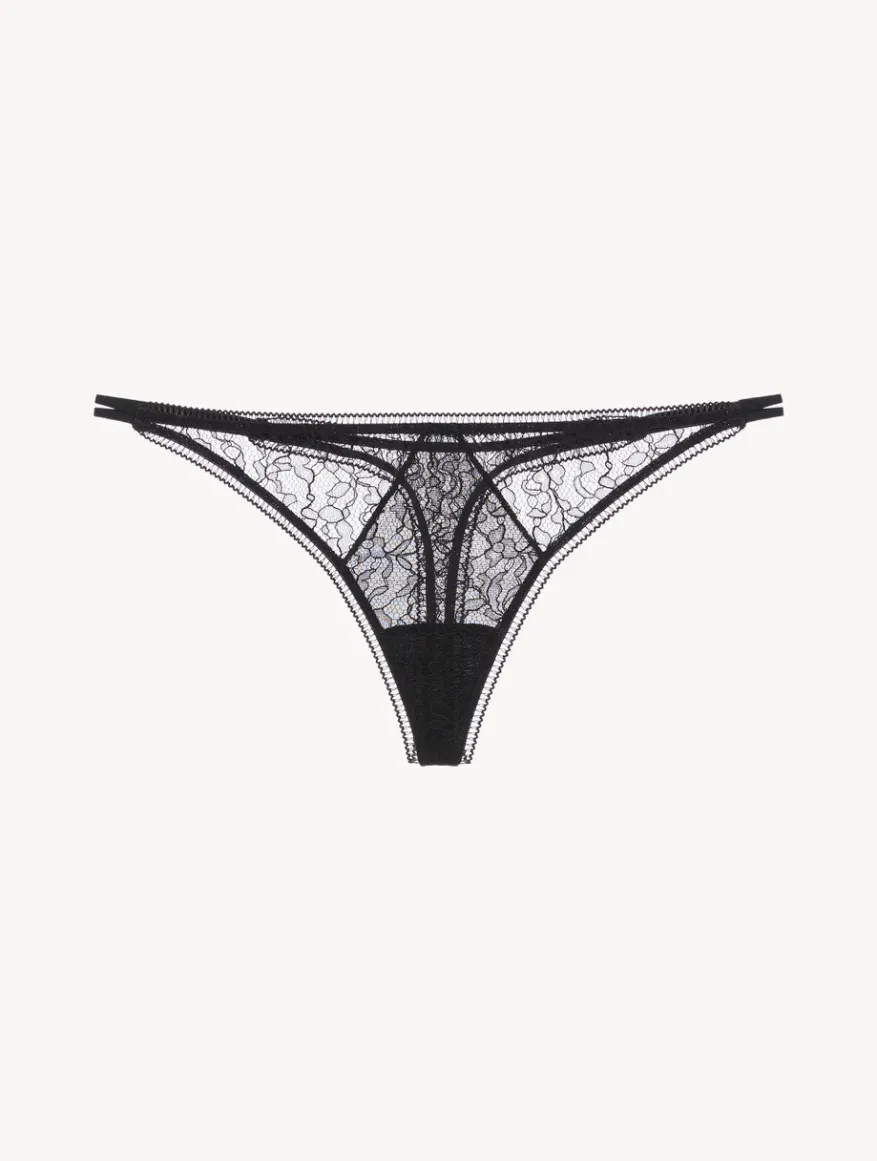 La Perla Tanga Con Encaje De Color Ónix