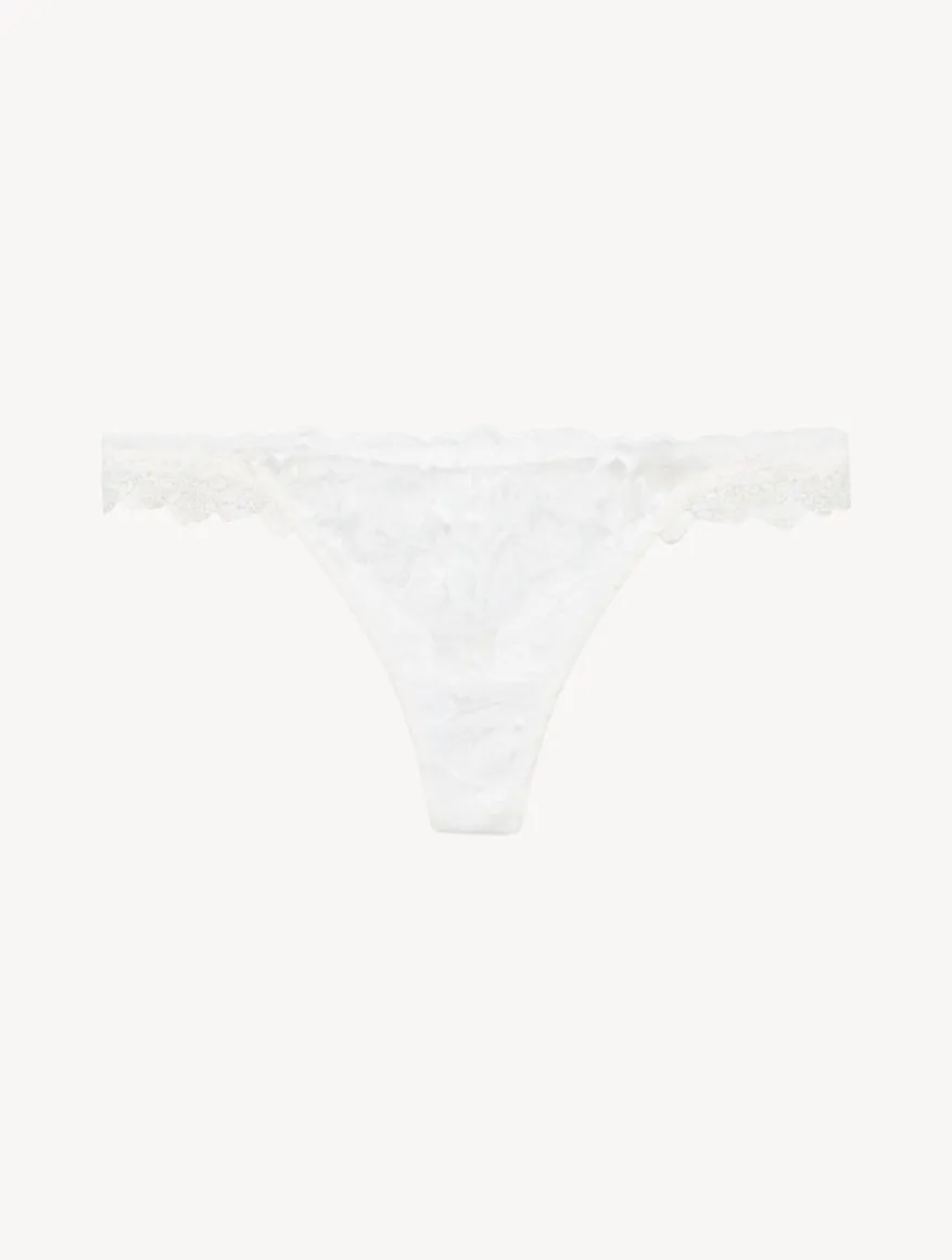 La Perla Tanga Con Encaje Leavers De Color Hueso