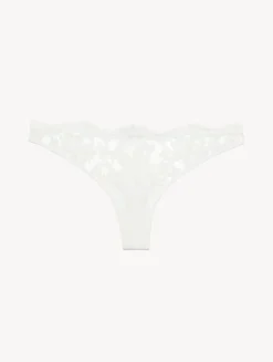 La Perla Tanga De Color Roto Con Encaje Leavers De Algodón