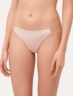 La Perla Tanga De Encaje En Rosa Empolvado Y Arena