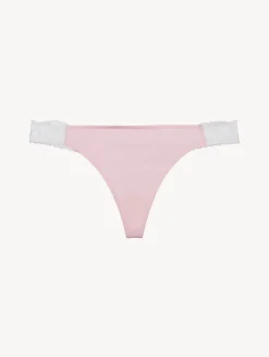 La Perla Tanga De Encaje En Rosa Y Crema