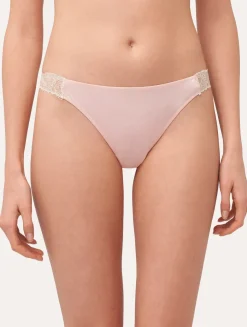 La Perla Tanga De Encaje En Rosa Y Crema