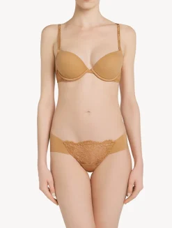 La Perla Tanga De Lycra® Con Encaje Chantilly Color Carne