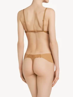 La Perla Tanga De Lycra® Con Encaje Chantilly Color Carne