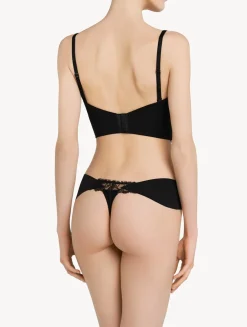 La Perla Tanga De Lycra® Con Encaje Chantilly Color Negro