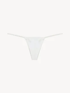 La Perla Tanga De Tul Elástico Blanquecino Transparente