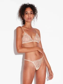La Perla Tanga Halo Y Ivory Nude Con Tul Bordado