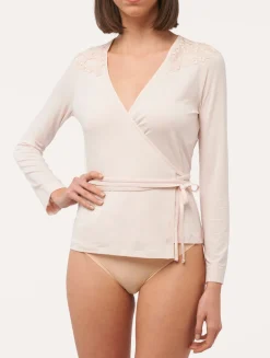 La Perla Top Cruzado De Manga Larga En Rosa
