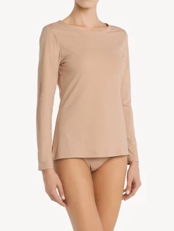 La Perla Top De Manga Larga De Algodón Natural
