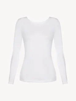 La Perla Top De Manga Larga De Algodón Blanco
