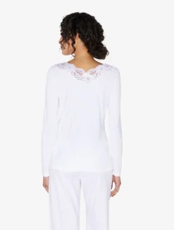 La Perla Top De Manga Larga De Algodón Blanco