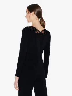 La Perla Top De Manga Larga De Algodón Negro