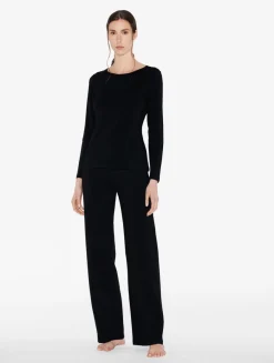 La Perla Top De Manga Larga De Algodón Negro