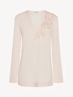 La Perla Top De Manga Larga En Modal Rosa