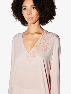 La Perla Top De Manga Larga En Modal Rosa