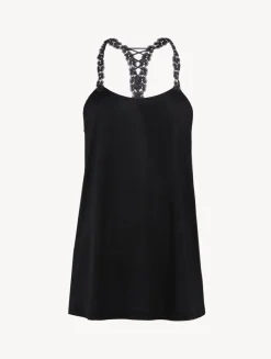 La Perla Top De Modal Con Tul Bordado Negro