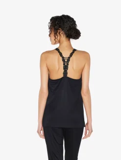 La Perla Top De Modal Con Tul Bordado Negro
