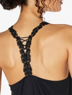 La Perla Top De Modal Con Tul Bordado Negro
